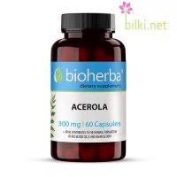 Ацерола - натурален витамин С, Bioherba, 300 мг, 60 капсули