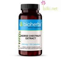 Конски кестен - при разширени вени, Bioherba, 250 мг, 100 капсули