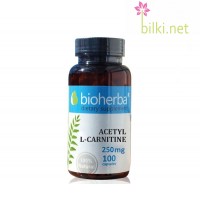 Ацетил Л-Карнитин, Bioherba, 250 мг, 100 капс.