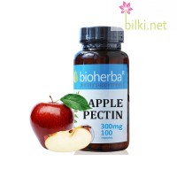 Ябълков пектин - при висока кръвна захар, Bioherba, 300 мг, 100 капс.