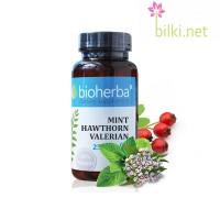 Мента, Глог и Валериана за баланс и спокойствие, Bioherba, 250 мг, 60 капс.
