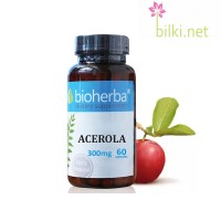 Ацерола - натурален витамин С, Bioherba, 300 мг, 60 капс.