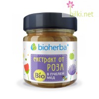 Екстракт от Роза в Био Пчелен мед, Bioherba, 280 грама, розов мед, биохерба