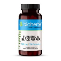 Куркума и Черен пипер - имунитет и храносмилане, Bioherba, 360 мг, 100 капсули