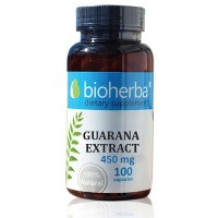 Гуарана екстракт за енергия и тонус, Bioherba, 450 мг, 100 капс.