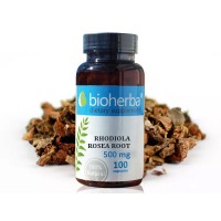Златен корен – Родиола, при стрес и умора, Bioherba, 500 мг, 100 капс.