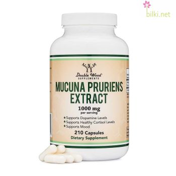 Мукуна Пруриенс екстракт, Double Wood, 210 капсули, Mucuna Pruriens