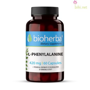 l-phenylalanine, bioherba, Л-Фенилаланин, Биохерба, 60 капсули, 420мг