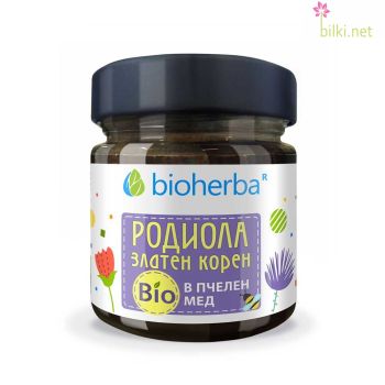 Родиола, Златен корен в Био Пчелен мед, Bioherba, 280 грама, биохерба, билков мед, мед с билки