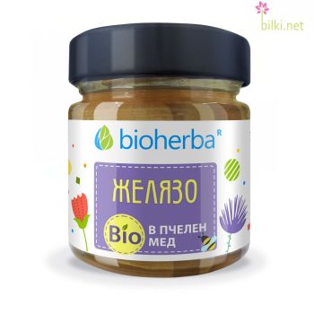 Желязо в Био Пчелен мед, Bioherba, 280 грама, желязо, анемия