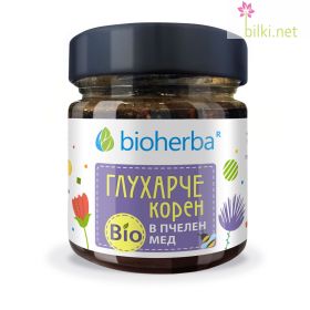 Глухарче в Био Пчелен мед, 280 грама, биохерба, bioherba,билков мед, мед с билки, глухарче корен, цена