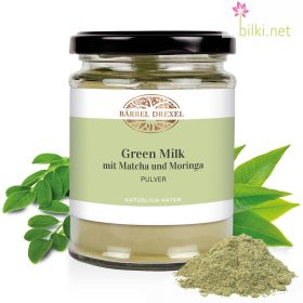 green milk, зелено мляко, матча, моринга, прах, barbel drexel